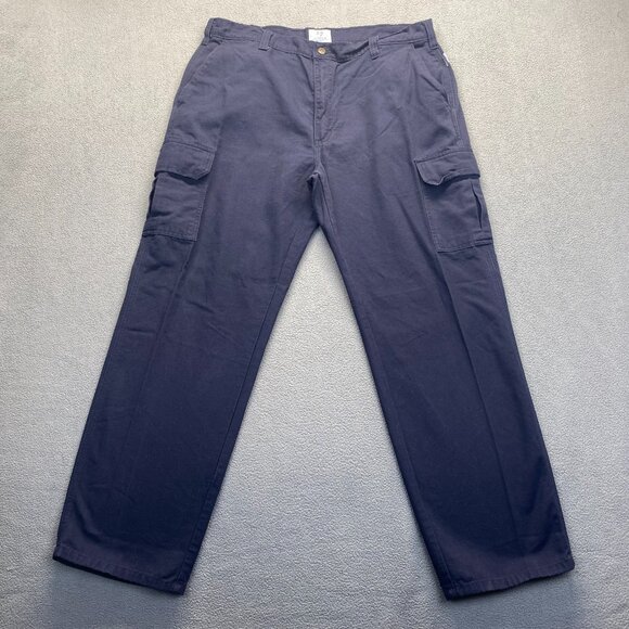 Tyndale FR Mens Carpenter Pants 42X32 Navy Blue Fire Resistance Pocket Workwear - Picture 11 of 11
